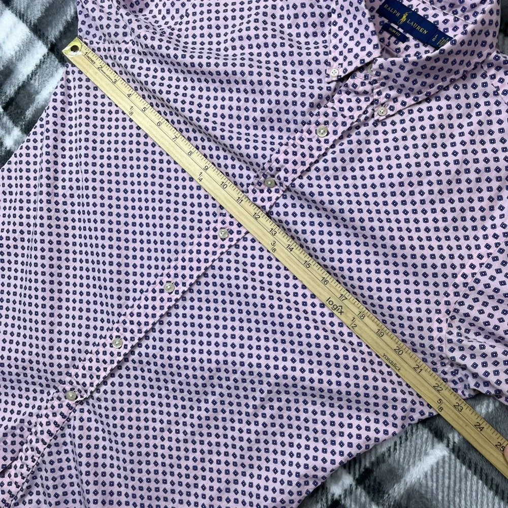 Ralph Lauren‎ Button Up Shirt Mens L Geometric Slim Fit Colorful Oxford Long Slv